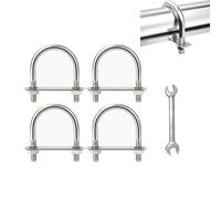 Pernos en U cuadrados, Juego de llaves placa tuercas acero inoxidable M8 con pernos en U for remolques y barcos varios tamaños(M8*102mm*4pcs)