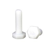 Pernos hexagonales de nailon, Tornillos Metálicos Hexagonales Negro Blanco M3-M12 Paquete De 5-50 Piezas(White,M6x10 20pcs)