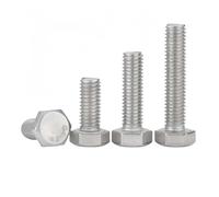 Pernos hexagonales externos de acero inoxidable, tornillos de cabeza hexagonal de rosca completa métrica, M3, M4, M5, M6, M8, M10, Kit de bloqueo metalúrgico(M4x12mm (20Pcs))