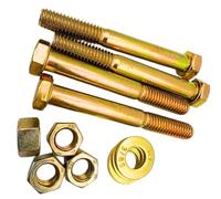 Pernos hexagonales resistentes de grado 8 de 3/20.3 cm-16 x 3 (paquete de 4) - Tornillos hexagonales resistentes que incluyen arandelas planas y tuercas - Pernos gruesos SAE de 3 pulgadas de alta