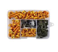 Pernos Kit Sujetador Juego De 155 Tornillos para Carenado Motocicleta para para CBR 600RR Kits Tuercas 6 Colores, Arandelas para Parabrisas Y Carrocería Completo Tuercas(Oro)