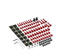 Pernos Kit Sujetador Juego De 155 Tornillos para Carenado Motocicleta para para CBR1000RR para CBR600RR para CBR500R Kit Tuercas M5 Y M6, Llave Arandelas Completo Tuercas(Rojo)