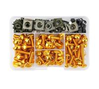 Pernos Kit Sujetador Kit De Tornillos para Carenado Motocicleta 190 Piezas para Yamaha Tracer 9 GT FJR1300 XSR700 900 Super Tenere M5 M6, Tuercas Y Llave Fijación Completo Tuercas(Oro)