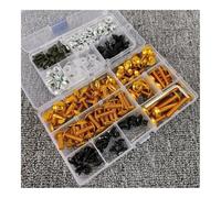 Pernos Kit Sujetador Kit De Tornillos Y Pernos Carenado Motocicleta para Aprilia Tuono V4 R APRC 1100 RR-Factory 660 Concept Carrocería, Arandelas Tuercas Completo Tuercas(Oro)