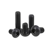 Pernos prisioneros, 10 Uds M4 M5 longitud 5-50mm perno negro acero al carbono hexágono botón cabeza redonda tornillo grado,9(12mm,M5-10pcs)