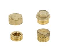 Pernos prisioneros, Tapón de cabeza hexagonal for tubería latón, rosca macho 1/8" a 1"(Plug,1 PCS-1")