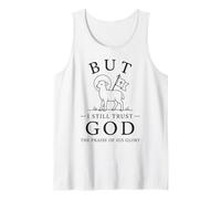 Pero Dios Todavía Confío en Dios Fe Cristiana Cordero Creyente Camiseta sin Mangas