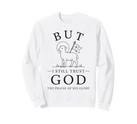 Pero Dios Todavía Confío en Dios Fe Cristiana Cordero Creyente Sudadera