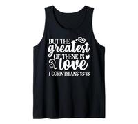 Pero el más Grande de Ellos es Amor 1 Corintios 13:13 Biblia Camiseta sin Mangas