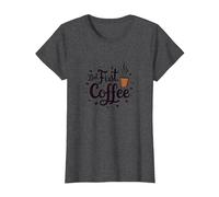 Pero Primero, el café: caprichoso Amante de la cafeína Camiseta, Mujer, Jaspeado Oscuro, XL