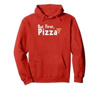 Pero Primero, Pizza: Lema Divertido de Foodie Sudadera con Capucha, Unisex para Adultos, Rojo, L