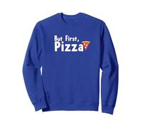 Pero Primero, Pizza: Lema Divertido de Foodie Sudadera, Unisex para Adultos, Azul Real, S