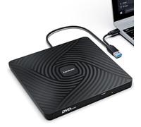 PeroBuno Lector CD/DVD Externo, USB 3.0 y Type-C Grabadora CD DVD Externa, ROM +/- RW Unidades Portátil Ultra Delgado de 0,5 Pulgadas DVD Externo para PC, Macbook, Windows11/10/8/7, Linux y Mac OS