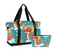 Peronal Item Travel Carry On Peronal Item Entrenamiento con trampa ajustable para yoga multifuncional, Dragón animal de estilo chino colorido