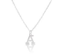 PERORNO Collar con Inicial A en Plata de Ley 925, Cadena de 45 cm, Colgante de Letra, regalo (Letra A)