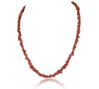 PERORNO Collar de Coral Rojo Auténtico, Cierre de Oro Amarillo 18K, 45 cm, para Mujer