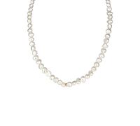 PERORNO Collar Perlas Cultivadas auténticas y Plata 925 con lustre alto y forma barroca con un largo de 45 cm