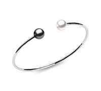 PERORNO Pulsera Autenticas Perlas Tahiti y Australiana de Color Natural y Lustre alto con un diámetro de 9 mm manufacturada en Plata 925