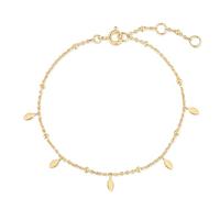 PERORNO Pulsera de Plata 925 ajustable estilo con diseño de hojas en plata dorada 925