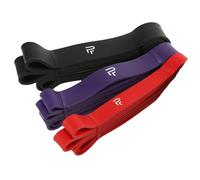 PERPETUAL® Bandas Elásticas de Resistencia - Cintas de 4 a 63 Kg - Gomas Resistentes para Entrenamiento (Pack de 3 Fuerza (Rojo, Violeta y Negro))
