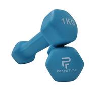 PERPETUAL Mancuernas Disponibles en 0.5KG/1KG/1.5KG/2KG/3KG/4KG/5KG (2 Unidades) y Sets 6/12/16/22/30KG Pesas Ligeras Pequeñas Hexagonales Neopreno Pilates Hombre Mujer Gimnasio en Casa Dumbbell