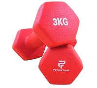 PERPETUAL Mancuernas Disponibles en 0.5KG/1KG/1.5KG/2KG/3KG/4KG/5KG (2 Unidades) y Sets 6/12/16/22/30KG Pesas Ligeras Pequeñas Hexagonales Neopreno Pilates Hombre Mujer Gimnasio en Casa Dumbbell