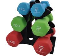 PERPETUAL Mancuernas Disponibles en 0.5KG/1KG/1.5KG/2KG/3KG/4KG/5KG (2 Unidades) y Sets 6/12/16/22/30KG Pesas Ligeras Pequeñas Hexagonales Neopreno Pilates Hombre Mujer Gimnasio en Casa Dumbbell