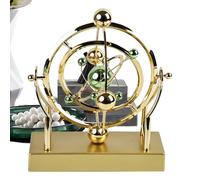 Perpetual Motion Machine - ABS Iron 22.9x9x22.5cm | Orbital Swing Ball Ornament | Newton Balance Educational Science Desk Toy Display For Living Room Home Office Decoration Use