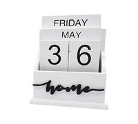 Perpetual Wooden Calendar - Vintage Desk Calendar Blocks for Home Office, Reusable Date Display Organizer for Study Table, Decorative Monthly Planner Blocks for Workspacee, Living Room, or Shelf