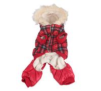 Perra de Invierno Abrigo Grueso poliéster Fleece Mascota Ropa con Capucha Caliente para Perros pequeños Actividades al Aire Libre (L)