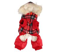 Perra de Invierno Abrigo Grueso poliéster Fleece Mascota Ropa con Capucha Caliente para Perros pequeños Actividades al Aire Libre (S)