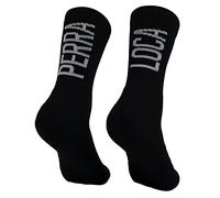 PERRA LOCA. Calcetines RUNNING Antiampollas, antiolores, compresión, acolchados, sin costuras, divertidos de colores originales. (PERRALOCA 34 36 Negro)