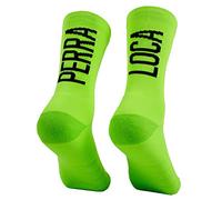 PERRA LOCA. Calcetines RUNNING Antiampollas, antiolores, compresión, acolchados, sin costuras, divertidos de colores originales. (PERRALOCA 46 48 Verde)