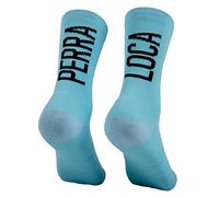 PERRA LOCA. Calcetines RUNNING Antiampollas, antiolores, compresión, acolchados, sin costuras, divertidos de colores originales. (PERRALOCA 34 36 Azul)