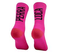 PERRA LOCA. Calcetines RUNNING Antiampollas, antiolores, compresión, acolchados, sin costuras, divertidos de colores originales. (PERRALOCA 46 48 Rosa)