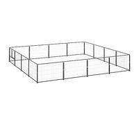 Perrera Acero 16 m² Negra, Snsowed Parque para Perros, Jaula para Perros, Casa para Perros, Valla Perros, Corralito para Perros, Cercado para Perros, Corral para Perros - 3082143