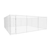 Perrera de acero galvanizado color Plateado