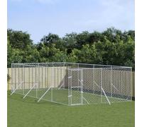 Perrera de Exterior Acero galvanizado Plateado 4x8x2 m, ShGaxin Parque para Perros, Valla Perros, Corralito para Perros, Parque para Perros Cachorros, Corral Perro, Vallado para Perros