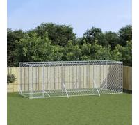Perrera de Exterior Acero galvanizado Plateado 6x2x2 m, Snsowed Parque para Perros, Valla Perros, Corralito para Perros, Parque para Perros Cachorros, Corral Perro, Vallado para Perros