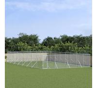 Perrera de Exterior Acero galvanizado Plateado 8x16x2 m, CIADAZ Parque para Perros, Valla Perros, Corralito para Perros, Parque para Perros Cachorros, Corral Perro, Vallado para Perros