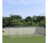 Perrera de Exterior acero galvanizado Plateado 8x4x2 m, JUDYY Parque para Perros, Valla Perros, Corralito para Perros, Parque para Perros Cachorros, Corral Perro, Vallado para Perros