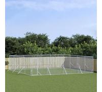 Perrera de Exterior Acero galvanizado Plateado 8x8x2 m, ShGaxin Parque para Perros, Valla Perros, Corralito para Perros, Parque para Perros Cachorros, Corral Perro, Vallado para Perros