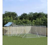 Perrera de Exterior con Techo Acero galvanizado Plata 6x6x2,5 m, ZEYUAN Parque para Perros, Valla Perros, Corralito para Perros, Parque para Perros Cachorros, Corral Perro - 3190471