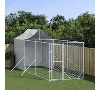 Perrera de Exterior con toldo Acero galvanizado Plata 2x6x2,5 m, Chaduof Parque para Perros, Valla Perros, Corralito para Perros, Parque para Perros Cachorros, Corral Perro - 3190475