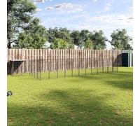Perrera negra de acero de 22,99 m² con techo de polietileno resistente al agua, puerta con cerradura, resistente rejilla para perros para exteriores y cañones, ideal como parque y recinto para correr