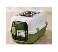 Perrera para Perros Air Box Cat Cage Checked Pet Breathable Travel Large Capacity Dog Portable Car Space Capsule(Green)