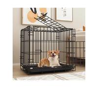 Perrera para Perros Dog Cage Household Indoor Small with Toilet Separation Pet Medium Large(Negro)