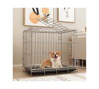 Perrera para Perros Dog Cage Household Indoor Small with Toilet Separation Pet Medium Large(Silver)
