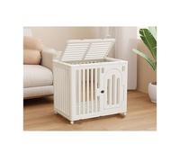 Perrera para Perros Indoor Household Dog Kennel Pet Cage Villa(Blanco,Medio)