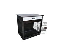 Perrera para Perros Jaula for Perros Mascota Interior Teddy Shiba Inu Perro de tamaño Mediano Valla for pequeños hogar con separación Inodoro Jaula for(Negro,Grande)